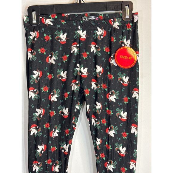 Just‎ One Christmas Holiday Theme  Plaid Leggings 2 Pcs Women's Medium NWT - Picture 4 of 9